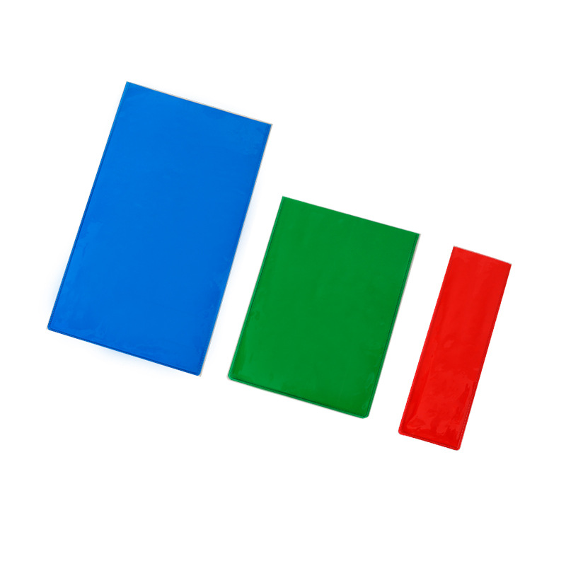 Bolsa suave de boca plana de PVC transparente, bolsa de embalaje para tarjetas colgantes, pantalones de bolsillo con solapa plana coloridos, bolsa de plástico de tamaño pequeño y grande