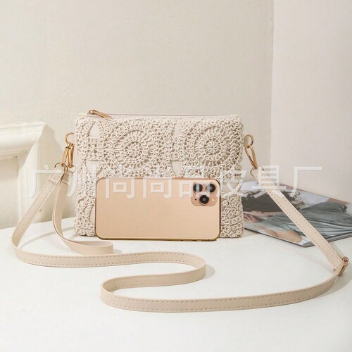 2026 New Trendy Lattice Flower Top Handle Bag, Single Shoulder Crossbody Casual Small Square Bag, Lightweight Luxury Everyday Match