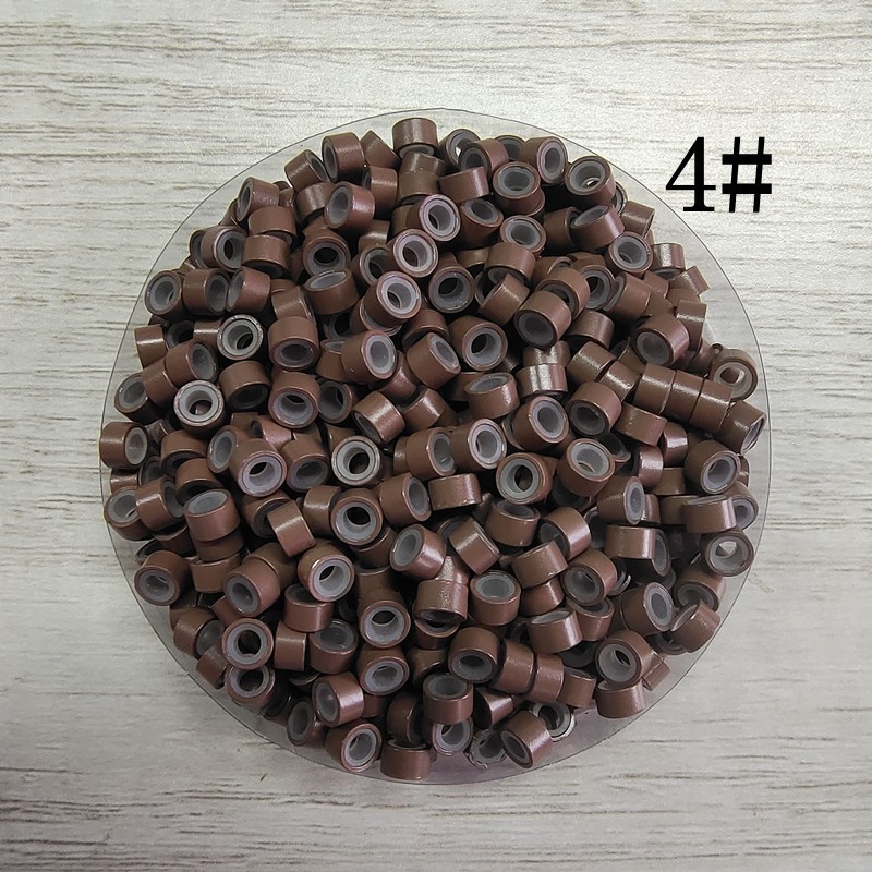 Clips de extensión de cabello sin costuras transfronterizos, anillos de extensión de cabello de silicona acampanados, clips de extensión de cabello con alambre dorado láser, anillos de extensión de cabello sin costuras.