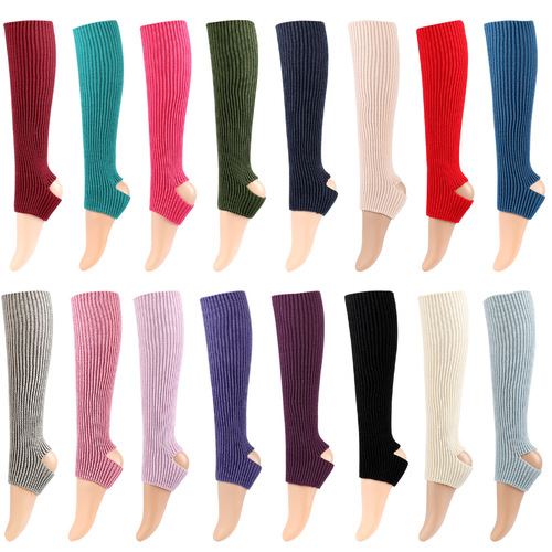 New adult and children Latin dance protective leg covers woolen knitted ballet leg warmers yoga foot warm socks