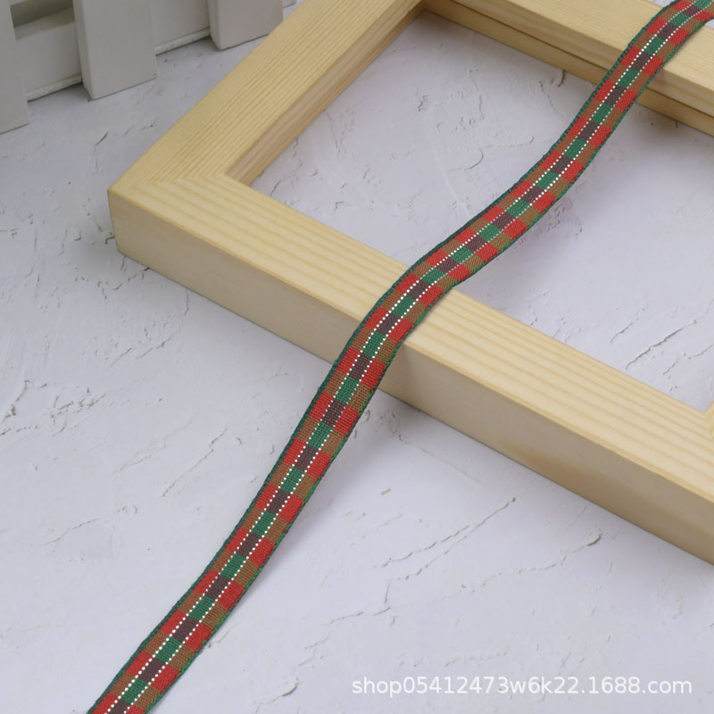 Cinta navideña multicolor Plaid cinta flor regalo embalaje decoración navideña DIY joyería material al por mayor