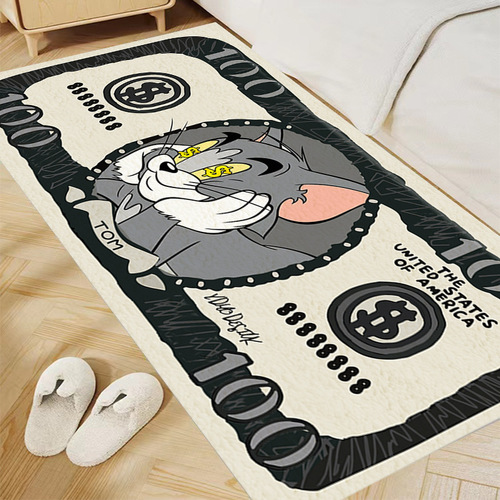 Cartoon dollar imitation cashmere carpet cute Tom Cat bedroom bedside blanket Q version long bay window mat tatami mat