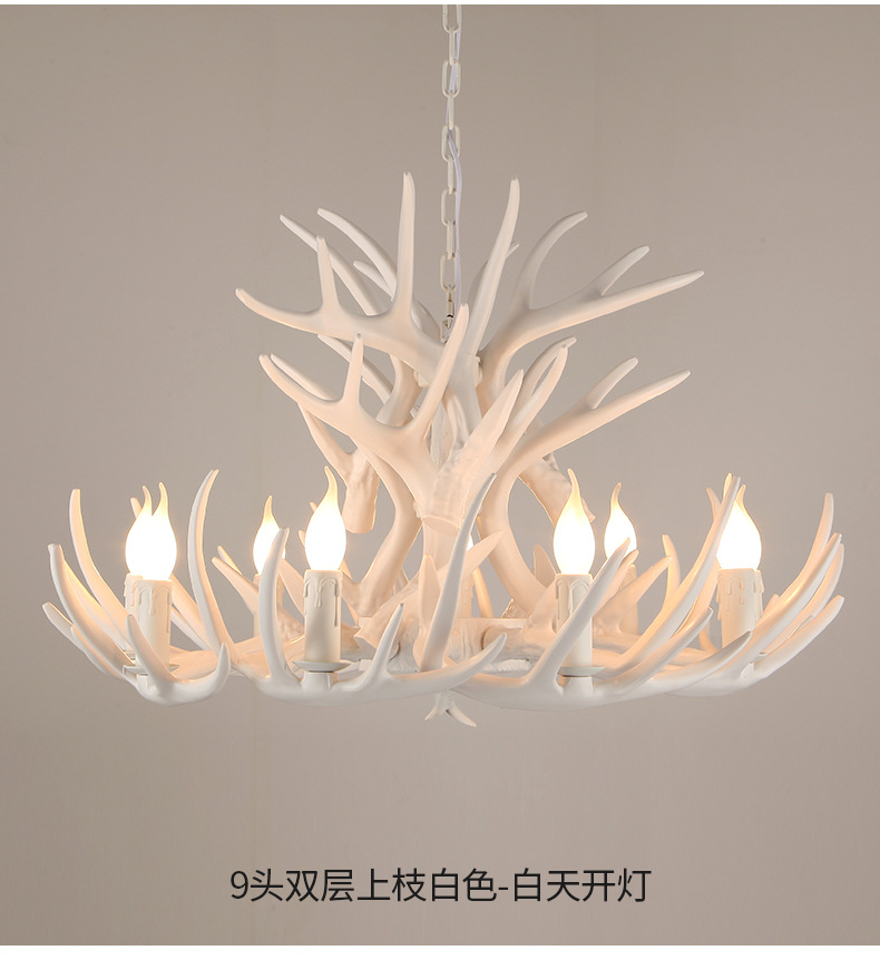 美式田园鹿角灯复古工业风鹿角吊灯火锅店服装店餐厅清吧装饰吊灯-阿里巴巴