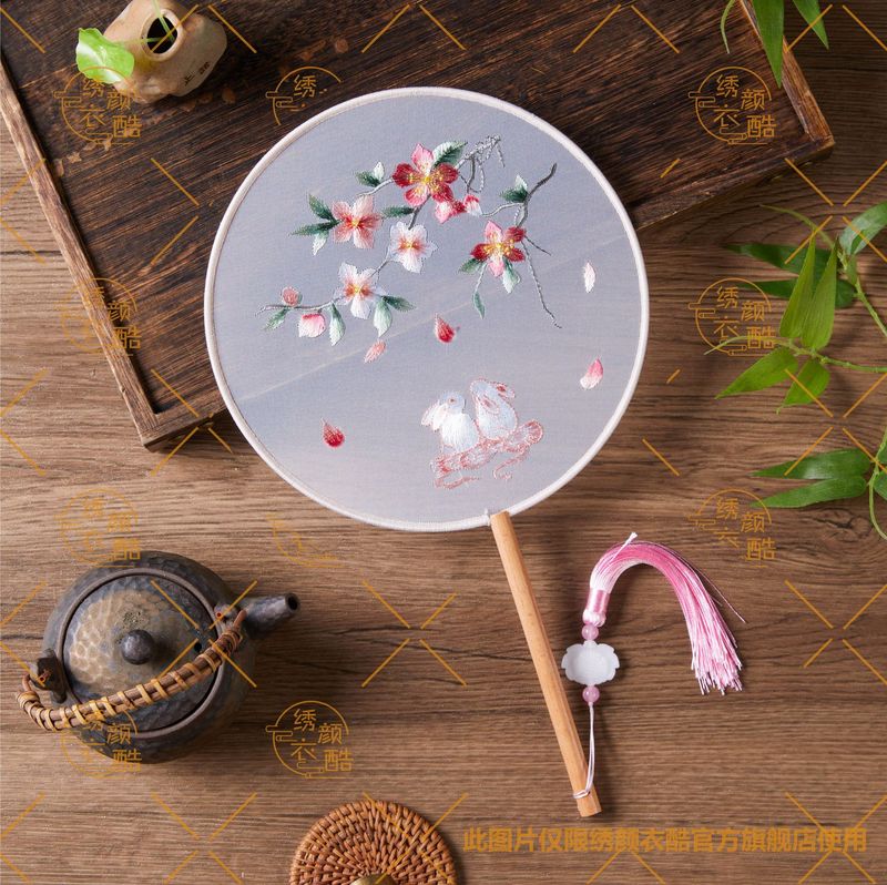 蘇州刺繍古典舞扇 刺繍両面扇子 舞踊漢服 中国風工芸扇 工場直販|undefined
