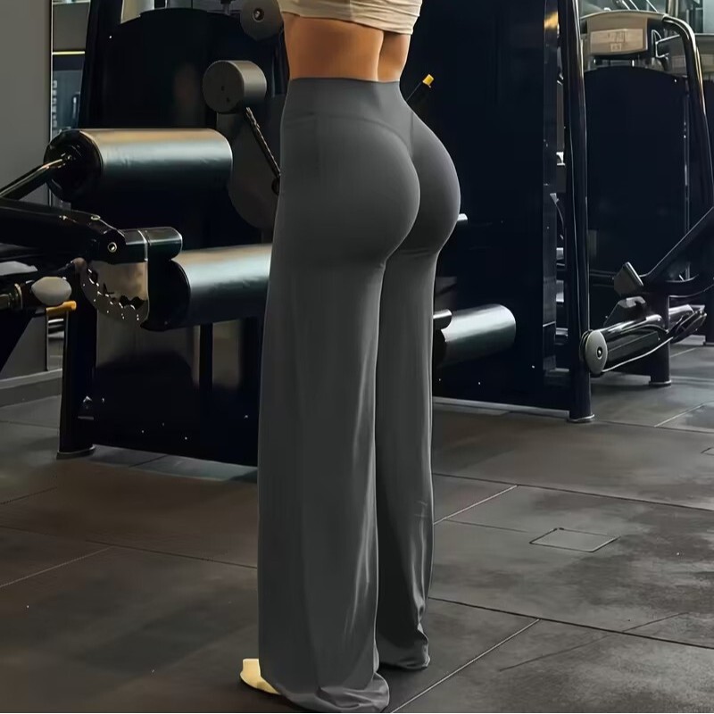 Cross-Border Yoga Pants for Women, Long High-Waisted Straight-Leg Pants, Loose Fit, Slimming Yoga Wear, Sports Outdoor Fitness Clothing for Women