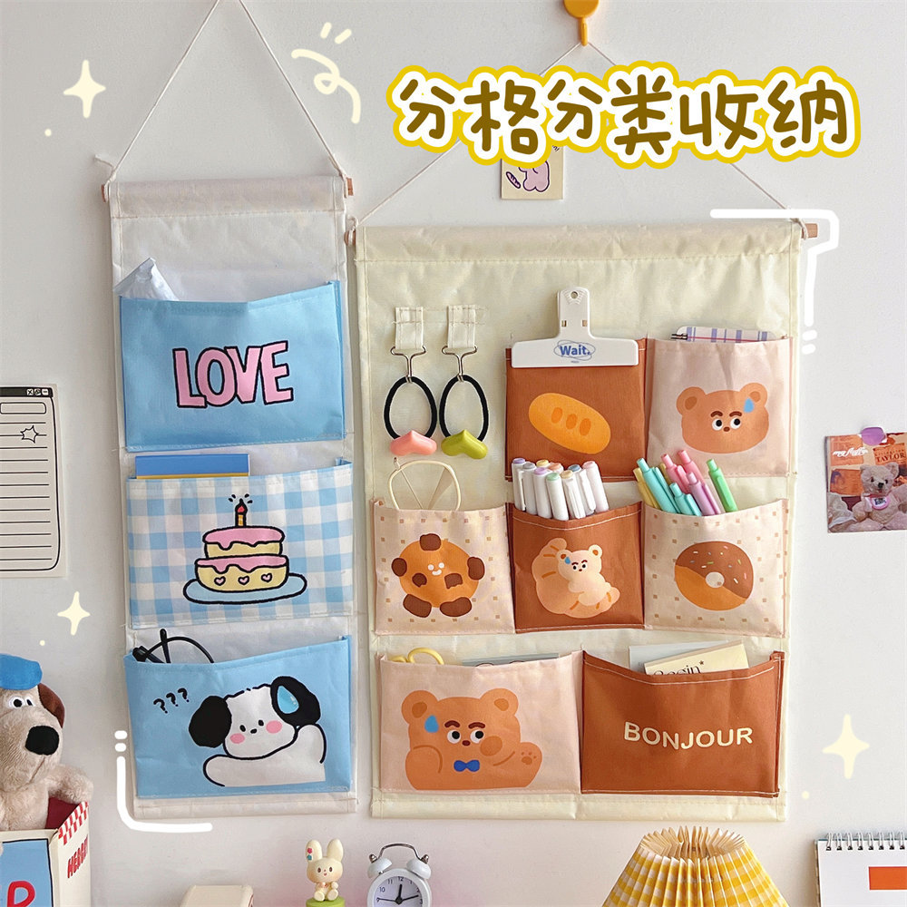 Tengyi bolsa colgante de tela dormitorio creativo bolsa de almacenamiento montada en la pared detrás de la puerta gabinete colgando bolsa de almacenamiento de bolsa montada en la pared