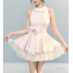 逃亡中のプリンセスチュチュスカートメッシュステッチフレンチヘップバーンウエストバレエスタイルの美しいドレス