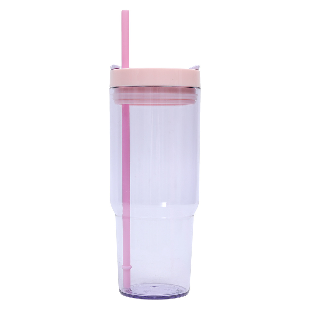 Taza de coche de comercio exterior transfronteriza de 40oz Taza de plástico gigante Juego de tres piezas con pajita Taza de agua de gran capacidad y alto valor