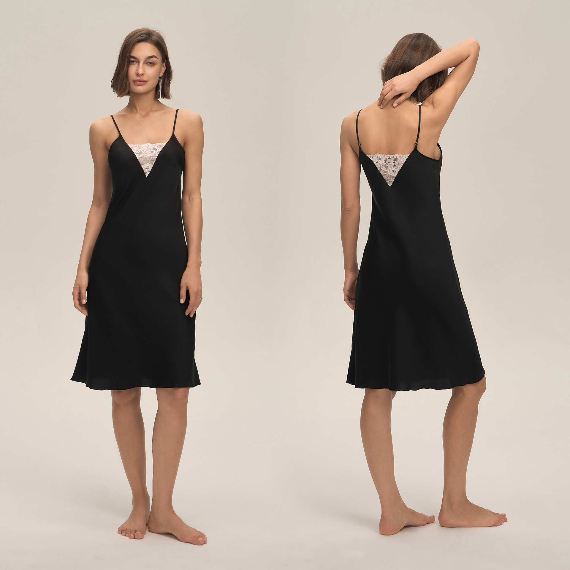 Nuevo pijama de mujer de verano satén chiffon ropa casera de encaje pectoral sexy cinturón vestido corto DQ3916