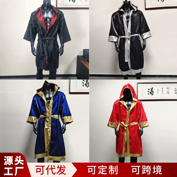 New Style Martial Arts Cape, Adult Muay Thai Hooded Boxing Robe, Unisex Fighting Performance Outfit