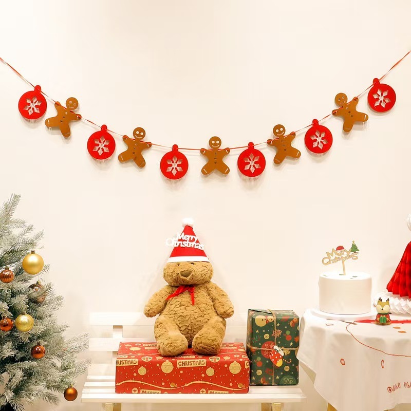 クリスマス装飾吊り旗クリスマス不織布旗ショッピングモールホテル吊り下げ装飾文字カラフルな旗|undefined