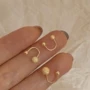 一体式u型螺丝纯银耳钉
