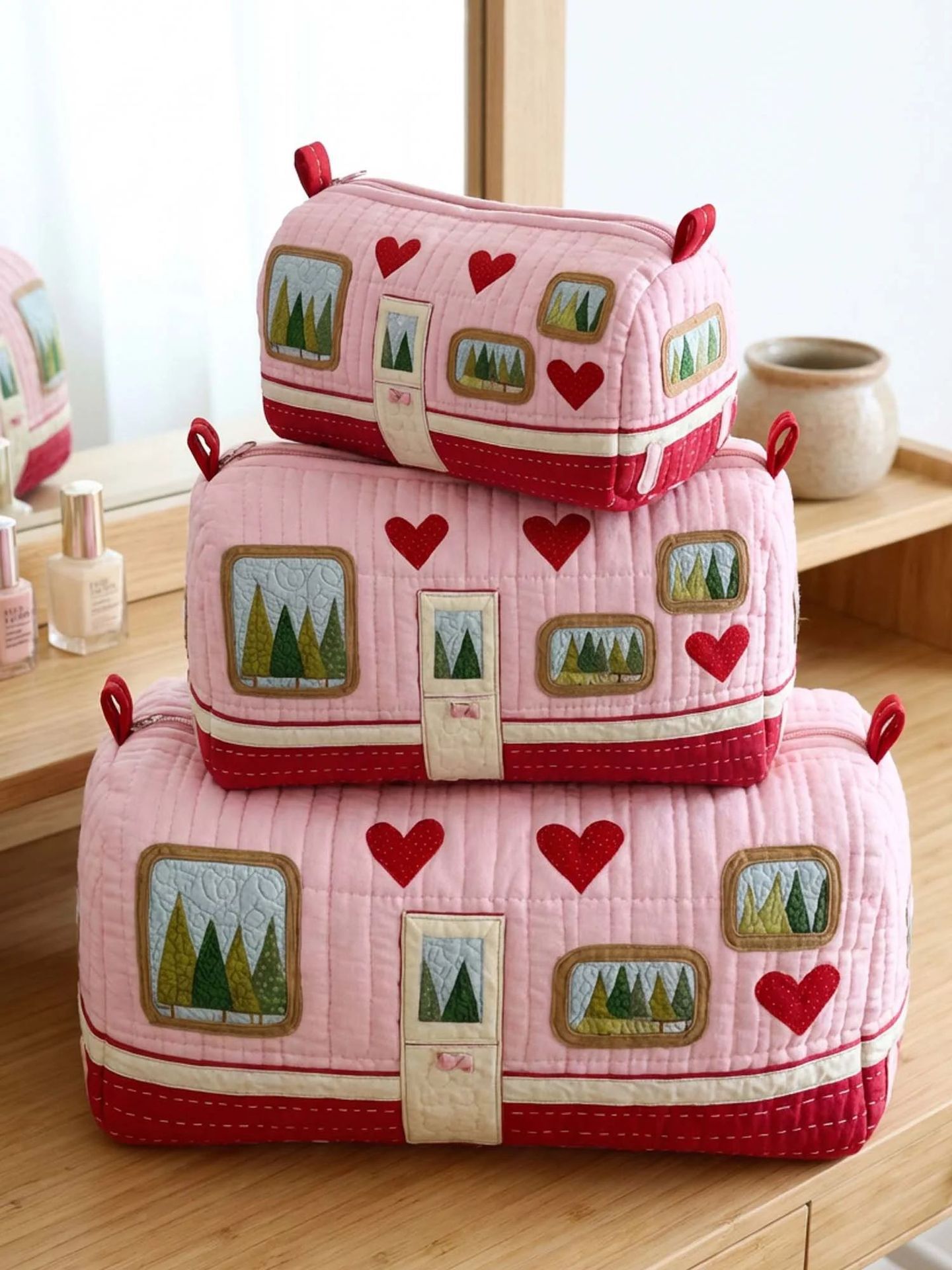 Quilted Storage Bag Makeup Bag Multifunctional New Available_voghion.com