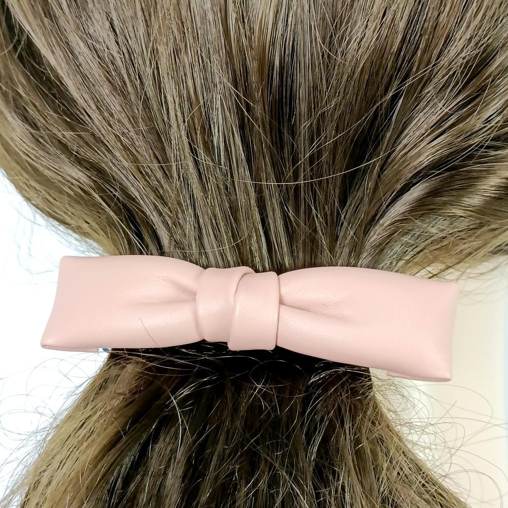 BA230201-PU仿羊皮9x2.3cm泡棉蝴蝶结发夹-I