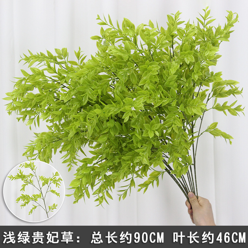 2025 nueva imitación de plantas verdes de flores de hierba de hierba decoración de fondo de boda flores verdes colgantes flor de bodas