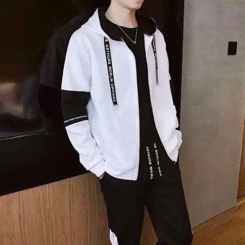 Primavera y otoño chaqueta de lana de cordero hombres de moda estilo coreano suelta estudiante ropa de trabajo Chaqueta de punto de los hombres de moda pareja ropa superior