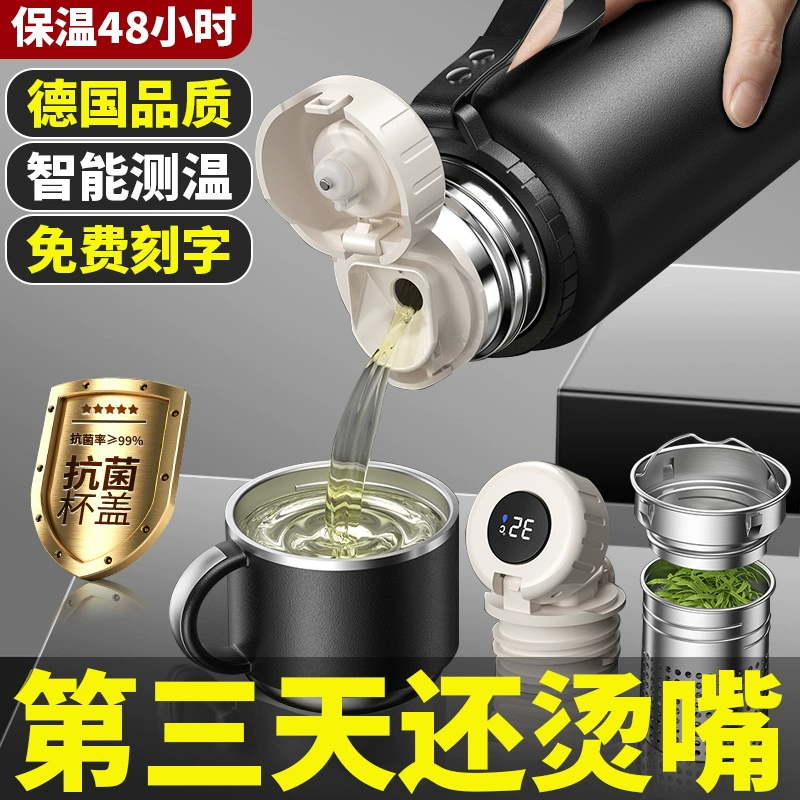 316 из нержавеющей стали теплоизоляционные чашки большой емкости 2023 новые мужские портативные интеллектуальные визуальные чайные чашки с водой