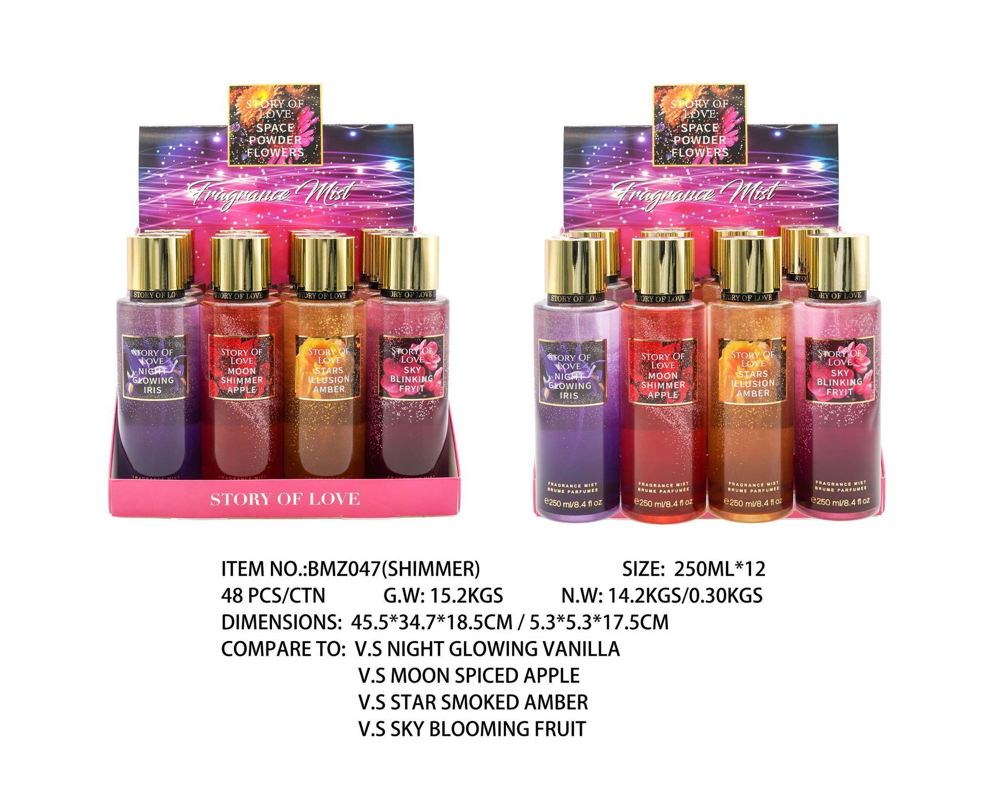 Perfume para mujeres 250ml spray corporal comercio exterior sudeste asiático sudamericano fragrancia para hombres estand paquete de muestra especial image 52