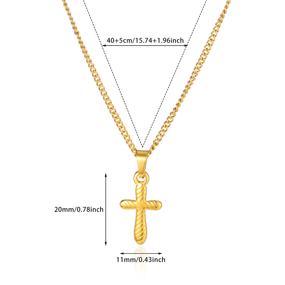 12g Weight 0.03µm-0.05µm Gold Plating Thickness PVD Coated Gold Plating Process Lobster Trigger Clasp Closure Clasp Closure Type Real Gold Plated Plating Material 304 Stainless Steel Pendant Material Stone-Free Inlay Material Pendant Necklace Classification 304 Stainless Steel Chain Material cable chain Chain Type 1 Piece Quantity Daily Occasion 304 Stainless Steel Material Geometric, Cross Pattern Unisex Gender Hip-Hop Style Waterproof Non Tarnish Craft PVD Coated Real Gold Plated 18K Gold Geometric Cross 304 Stainless Steel Hip-Hop Waterproof Non Tarnish 304 Stainless Steel Lobster Trigger Clasp Closure Pendant Necklace 13