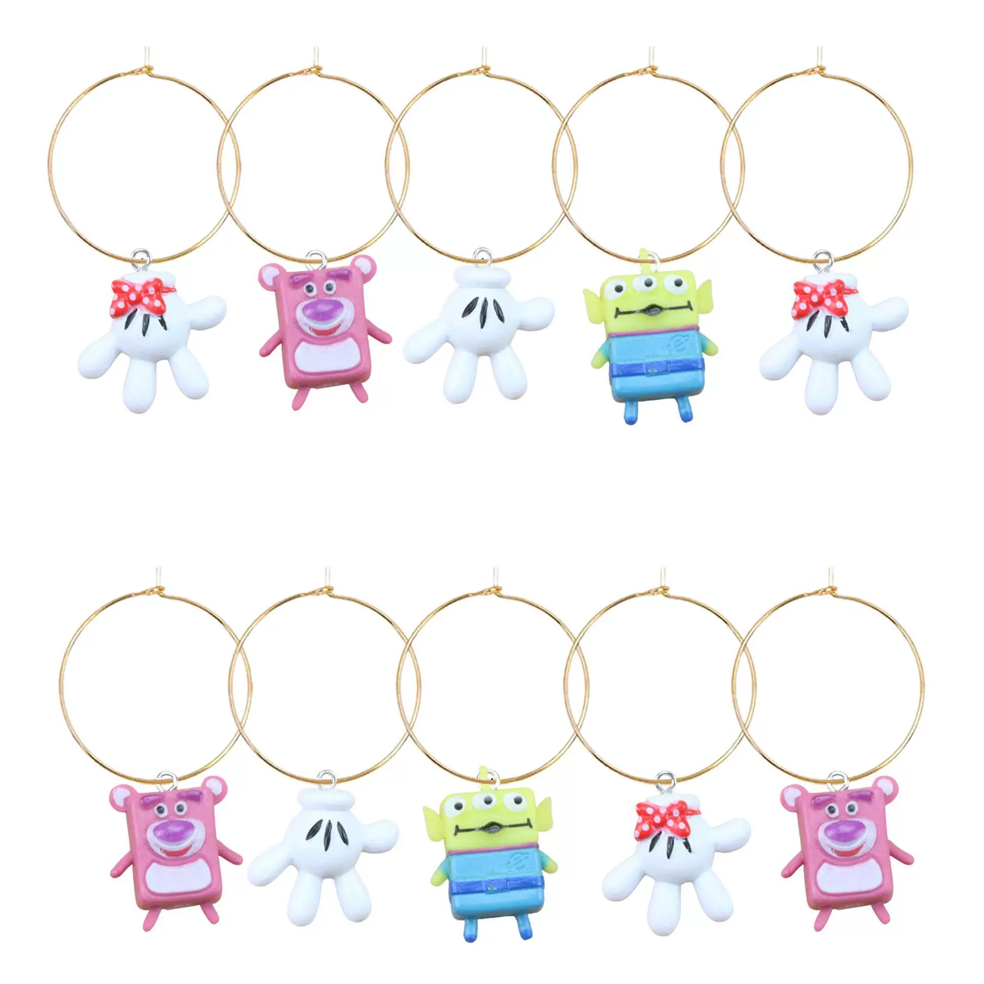 Мягкий резиновый мультяшный милый трехглазый медведь, подвеска для кружки с водой, подвеска для бокала из сплава, аксессуар для вечеринки с вином