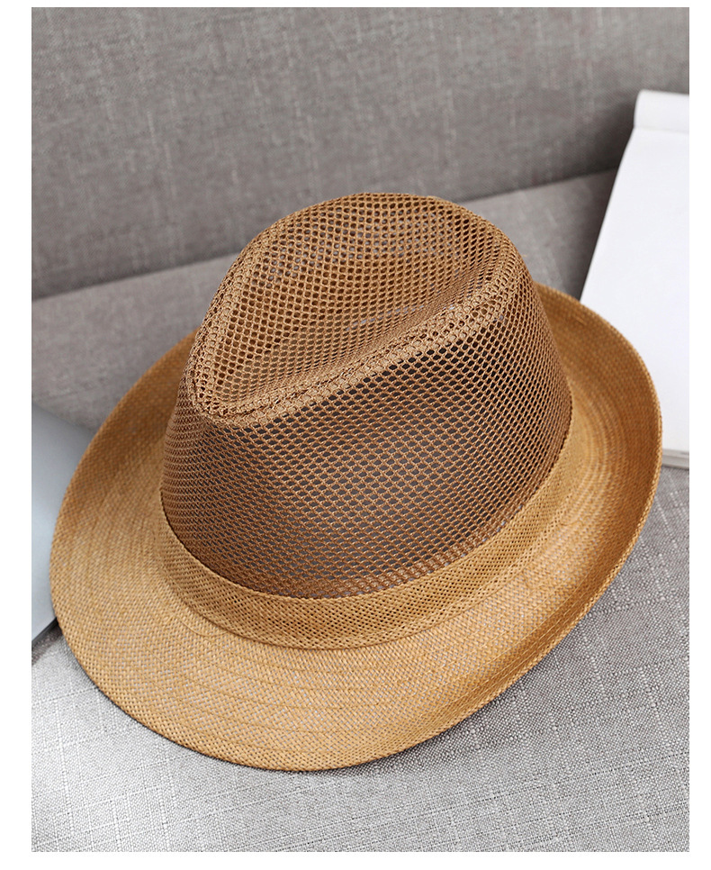 2100g Weight Fedora Hat Hats Type Casual, Outdoor Occasion Polyester Material Solid Color Pattern Summer Season Men's Gender Simple Style Style Crimping Rim Men's Simple Style Solid Color Crimping Fedora Hat 2