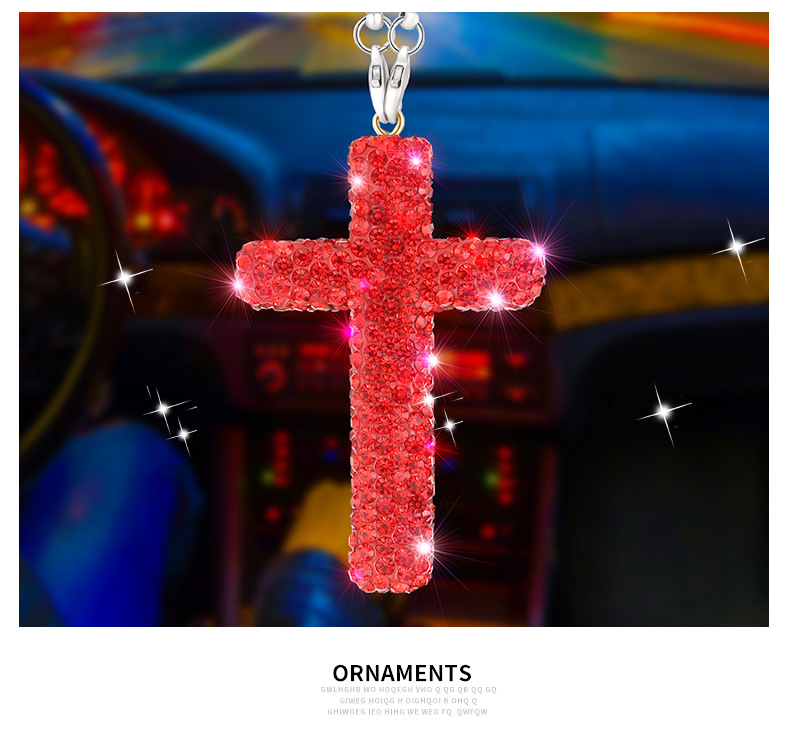 Diamond Cross Stainless Steel Accessories Car Pendant Car Hanging High-end Car Hanging Pendant Diy Jewelry Bracelet