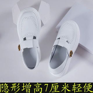 小个子增高7cm护士鞋软底透气不累脚两穿魔术贴内增高小白鞋单鞋