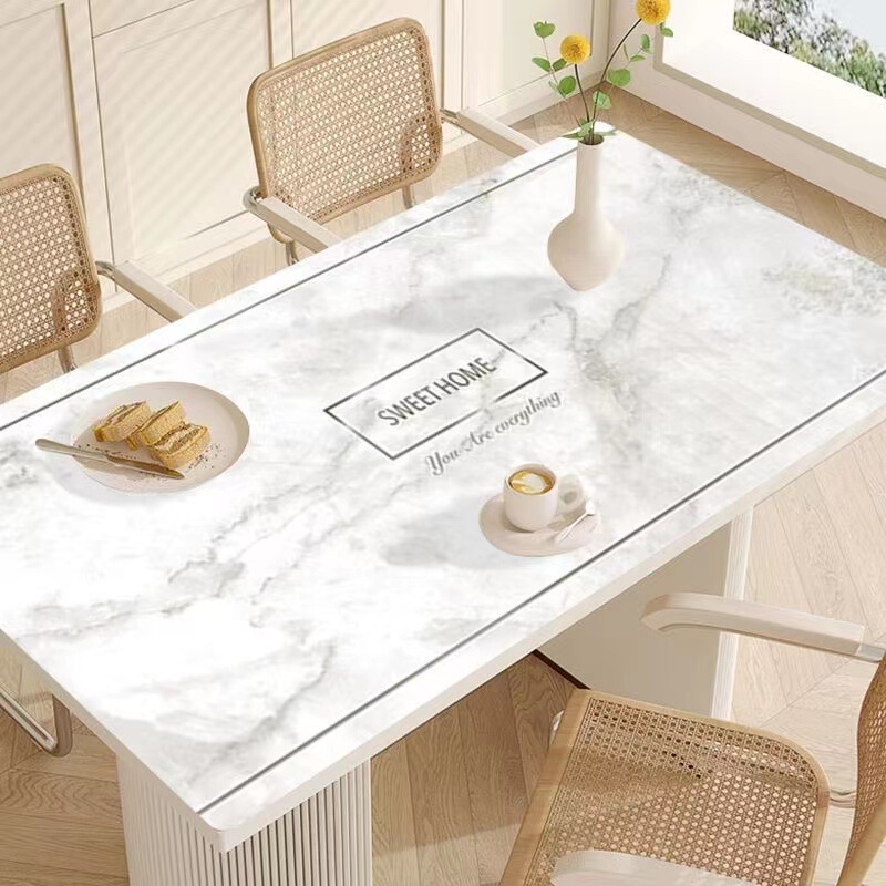 Soft Glass Dining Table Mat Coffee Table Tablecloth Light Luxury High-end Desktop Protective Mat pvc Tablecloth Waterproof and Oil-proof Wash-free