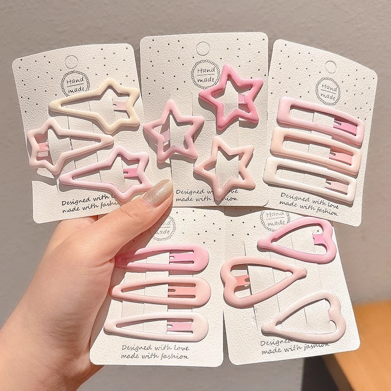 Gradiente estrella rosa clips lindos clips laterales clips frentes clips para el cabello clips para el cabello de niños clips para el cabello