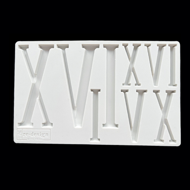 Números romanos mayúsculas velas de chocolate hechas a mano Molde fondant de silicona Molde de resina de goteo decorativo de pastel de fondant