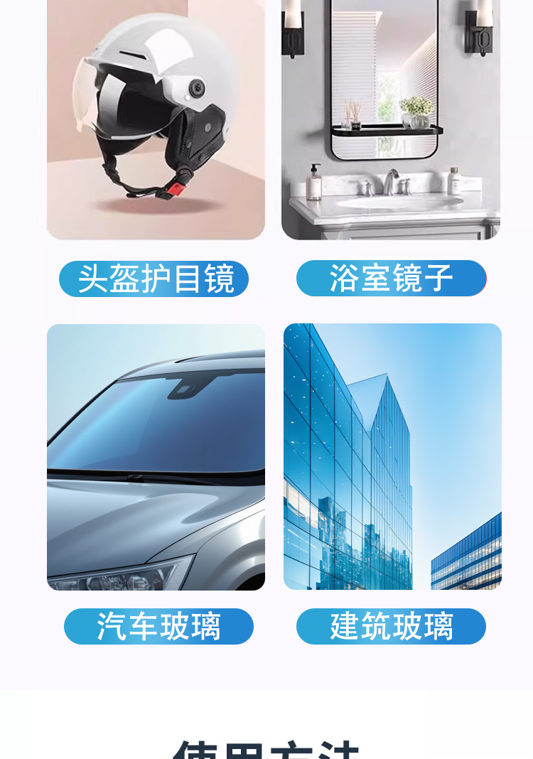 Anti-fog and anti-rain agent for car windshields, car window defogging spray, rearview mirror anti-rain and anti-fog car glass