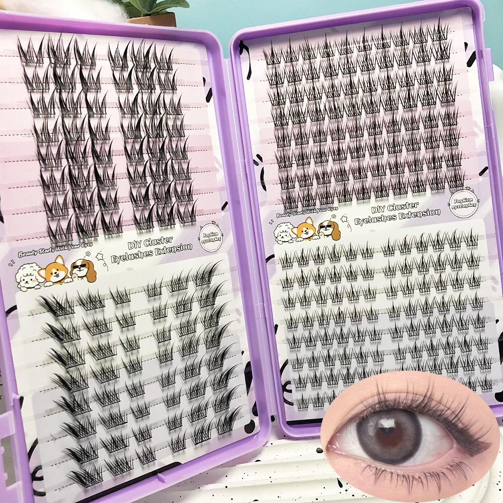 Serie de pestañas postizas transfronterizas Libro de pestañas de comercio exterior Pestañas postizas en inglés completas Pestañas postizas de gran capacidad, pelo segmentado de un solo racimo