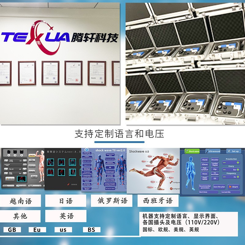 TEXUA Tengxuan Equipo de fisioterapia de meridianos ultrasónicos de alta potencia Dolor muscular Fascia King Máquina de masaje doméstico