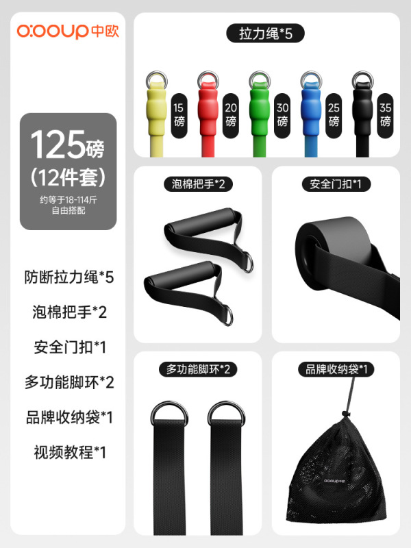拉力绳家用健身弹力带女弹力绳开肩练背练腿挂门高位拉训练神器|undefined