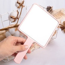 手持方镜创意方形化妆镜DIY便携高清手柄镜制作logo批发镜子定制
