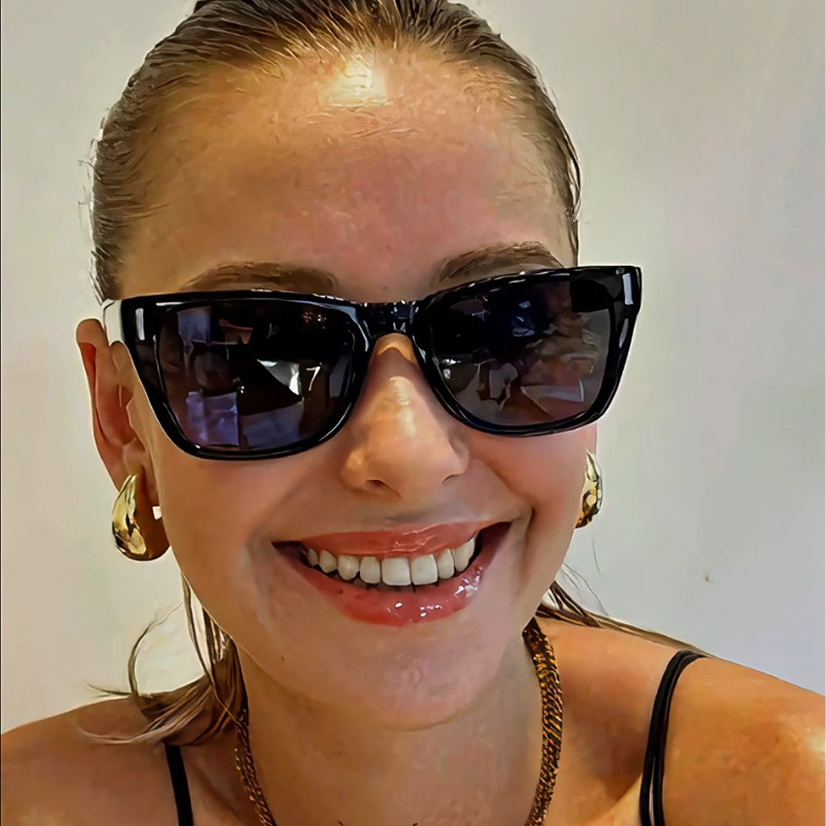 2022 nuevo estilo coreano vertical mi caja de uñas gafas de sol retro personalidad tendencia Internet celebridad selfie gafas de sol 97110