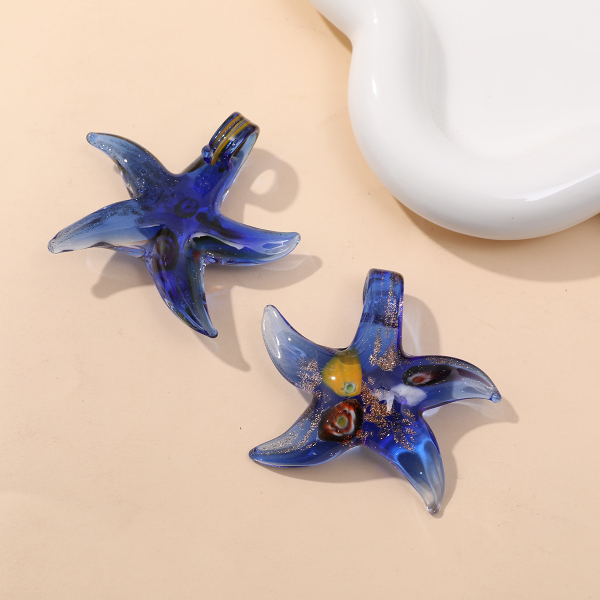 1g Weight Pendant Jewelry Making Type Charms, Earrings, Necklace Classification 1 Piece Quantity glass Material Starfish, Ocean Pattern All Seasons Season Marine Style Style 1 Piece Glass Starfish Ocean Pendant Charms Earrings Necklace 9