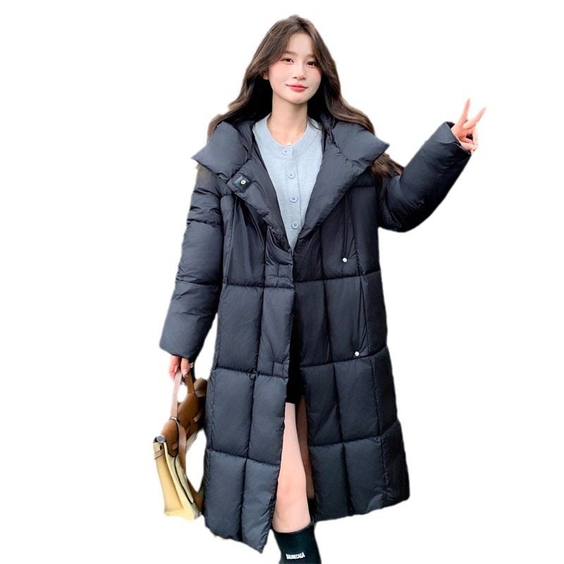 2024 invierno nuevo estilo coreano vintage relajado estilo de viento de pluma multigüedad abrigo de algodón de pluma media y larga ropa de pan mujer