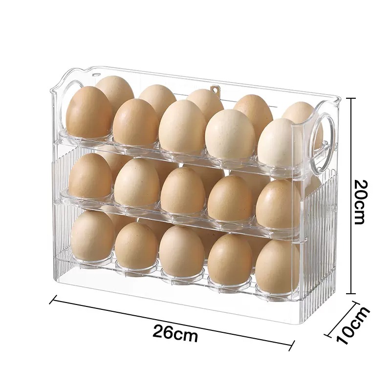 Caja de almacenamiento de huevos con volteo automático, rejilla de almacenamiento de la puerta lateral del refrigerador, bandeja de huevos especial para cocina, artefacto de almacenamiento, rejilla de huevos de pato