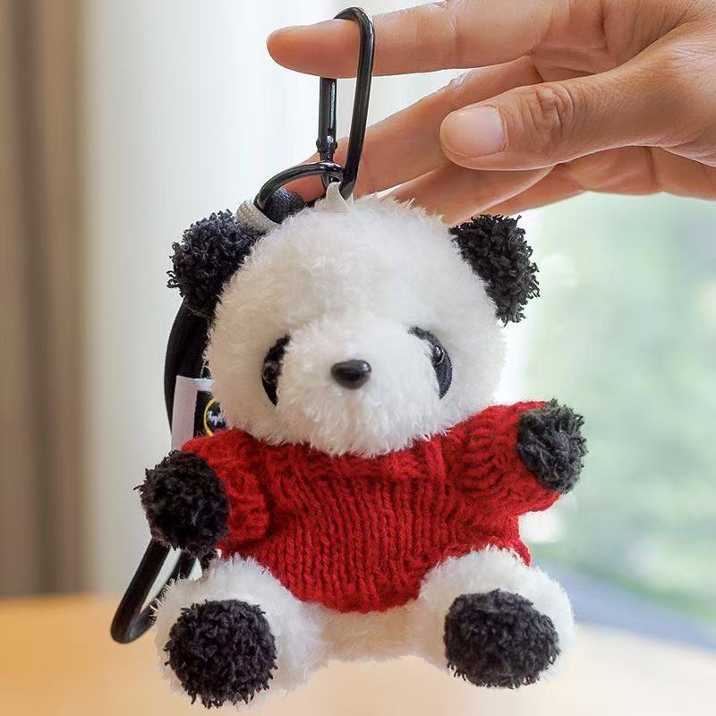 Cute panda gigante muñeca colgante logotipo impreso regalo de graduación sombrero médico panda muñeca evento regalo de promoción