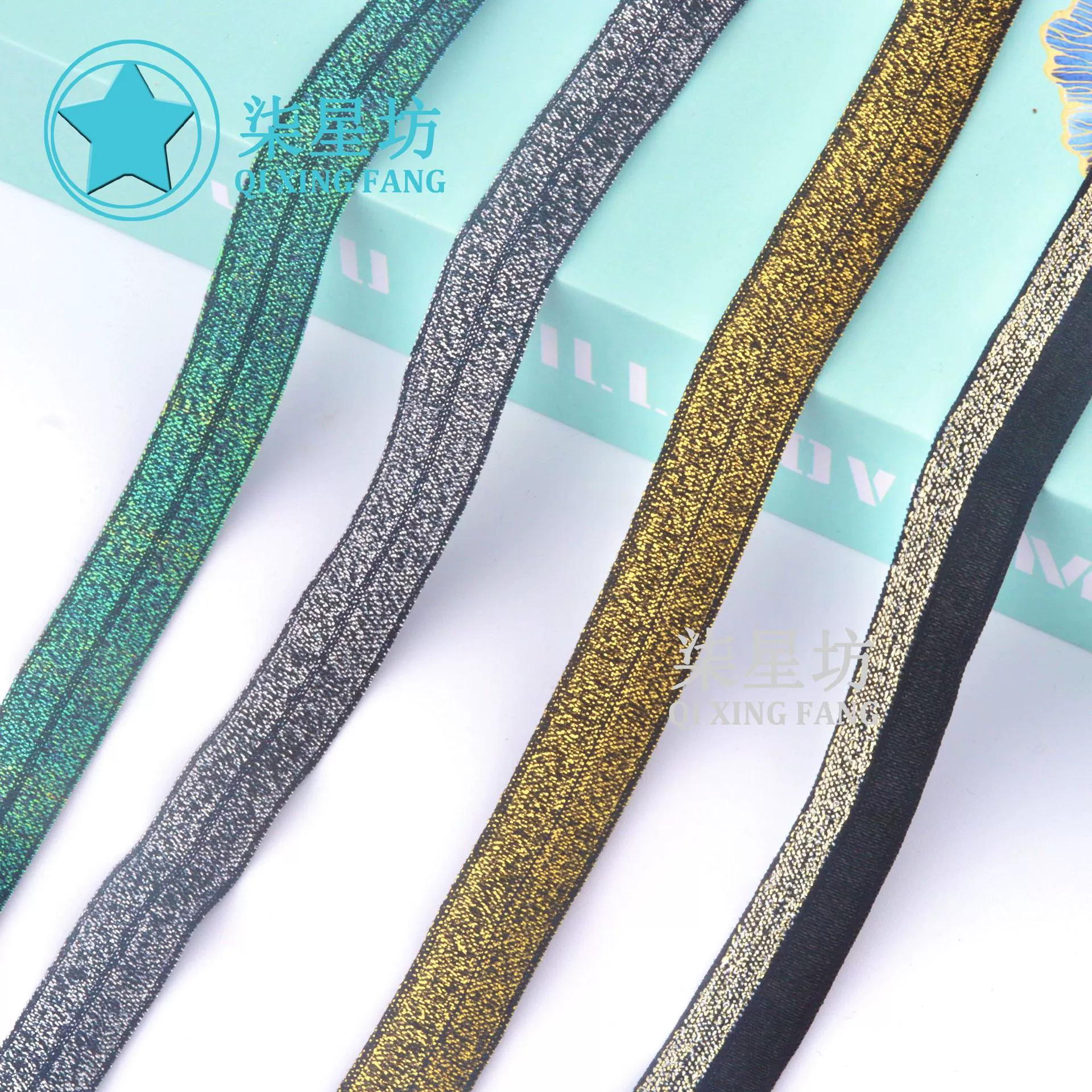 Черно-белый пятно 1.5CM золотой проволочной обмотки 2.0CM эластичная серебряная проволока эластичная лента