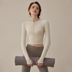ヨガの服の上着の女性のランニングは速く乾いてフィットネスの専門の運動のプラティに乗って秋冬のフィットネスの服の女性を訓練します。