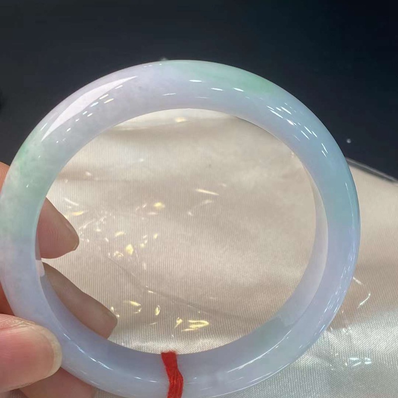 天然翡翠A货珠宝饰品 品质细腻种水好春彩正圈翡翠手镯批发三八节