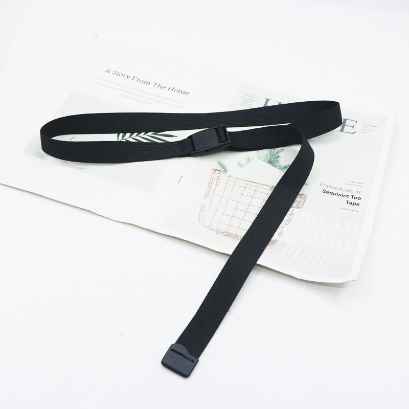 2.5cm Belt for Men and Women, Casual Versatile Plastic Buckle Thin Belt, Non-Magnetic, Iron-Free, Elastic Belt for Hiking Pants