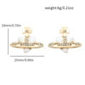 Gold and white earrings es509