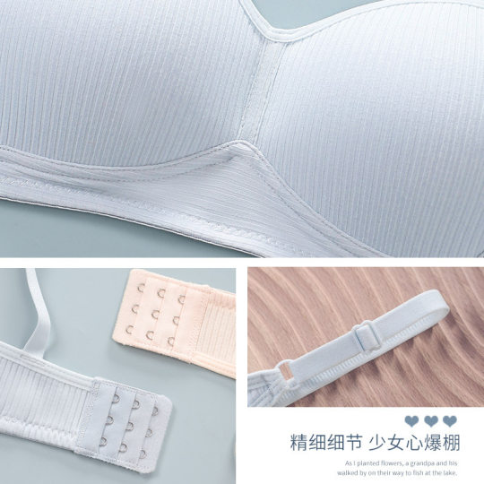 Spot cotton girl bra no steel ring development period underwear female high school students all cotton bra wholesale