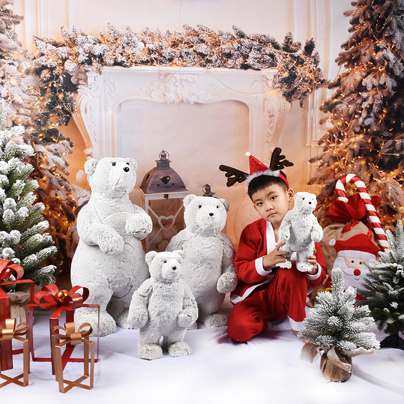 Ornamentación europea de oso de flojo para el hogar decoración de la escena del centro comercial de Navidad oso polar props de disparo