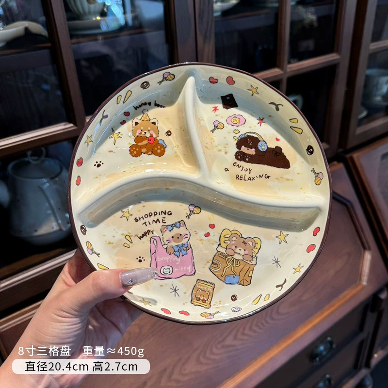Cartoon ceramic high quality sophisticated tableware, with little bears