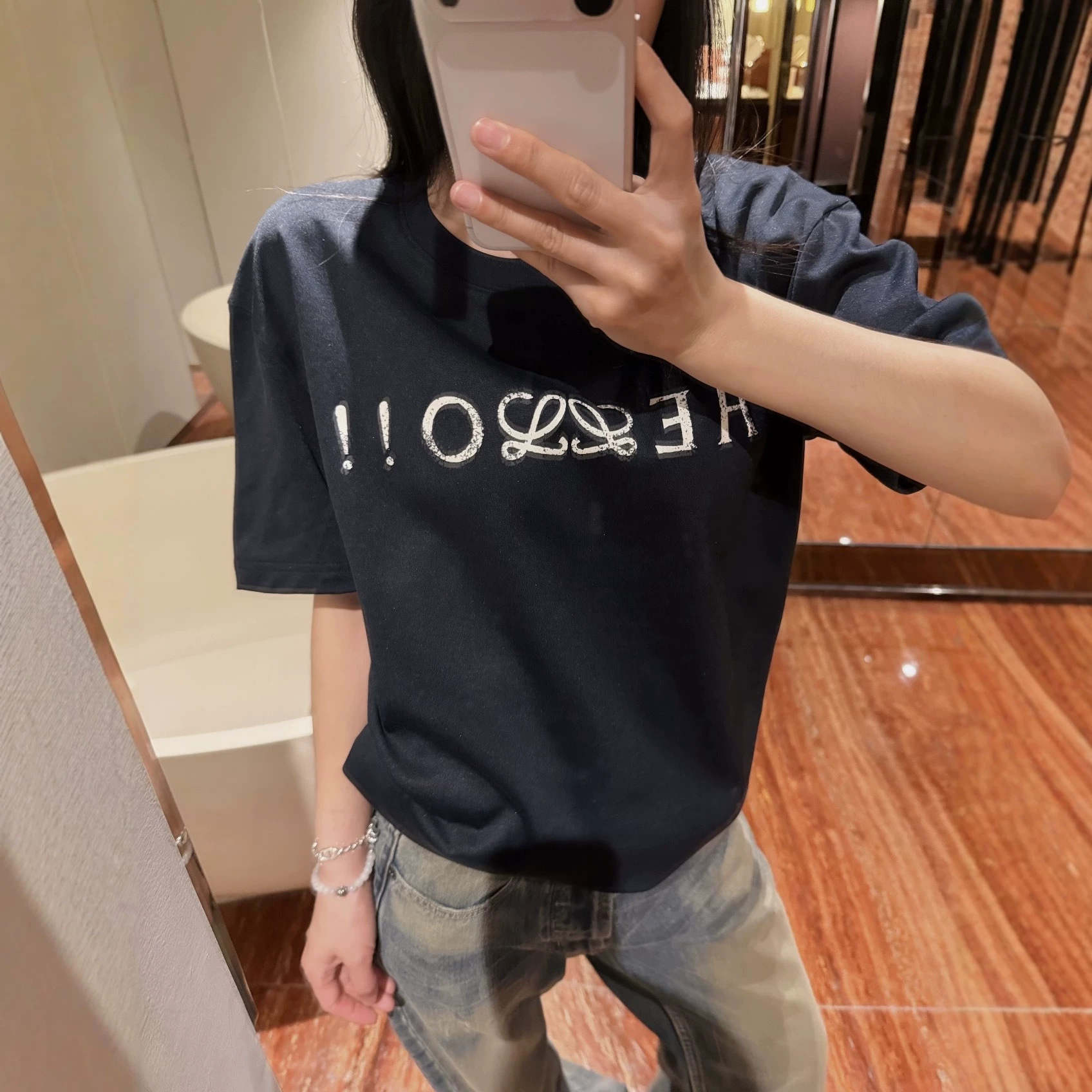 Pambıq yuvarlaq boğazlı qısaqol köynək, unisex