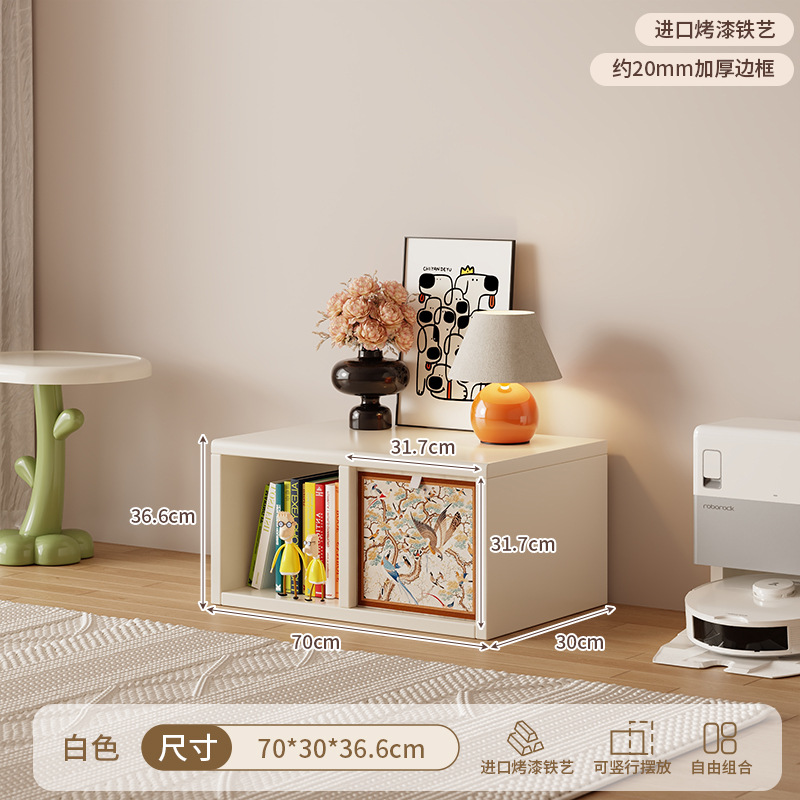 [steel lattice cabinet] ★ White one-story two-column 2-compartment cabinet-horizontal style ★ 0 formaldehyde ★ 70*36.6* (30 depth) cm